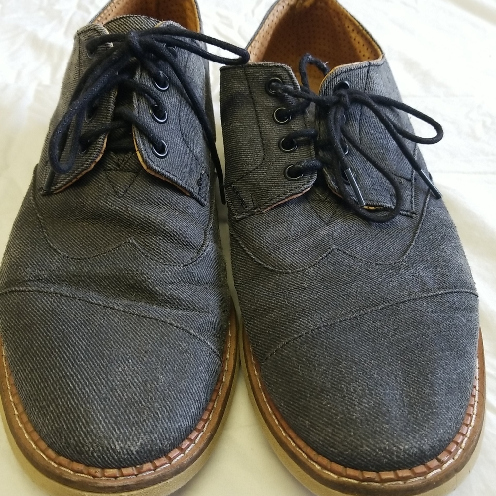 Toms Mens Shoes Gray Distressed Denim US12